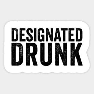 Designated Drunk Black Sticker